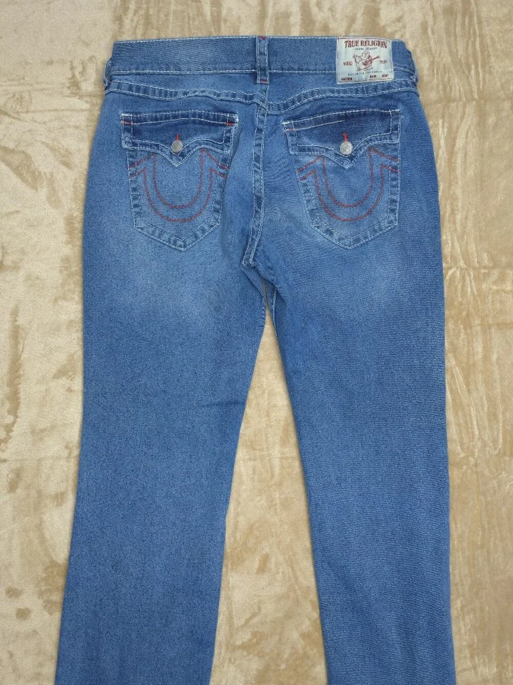 True Religion Billy Relaxed Bootcut Jeans Mens 36 Blue Flap Pocket